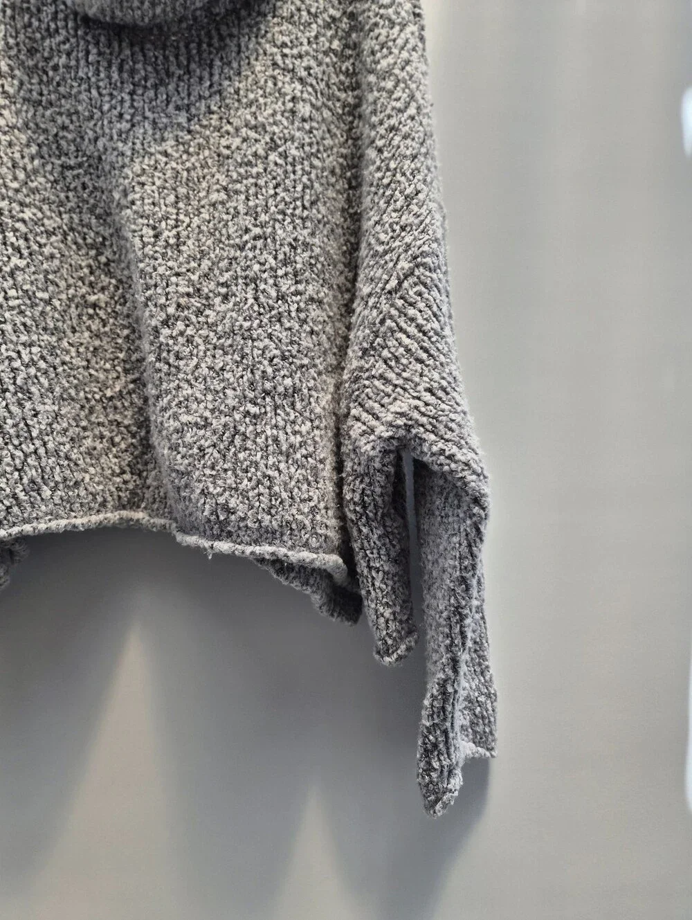 Free People BFF Sweater S Grey Cowl Neck Oversized Cozy Cabin Boho Distressed